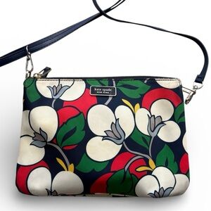 Kate Spade New York Dawn Breezy Floral Triple Gusset Crossbody Bag